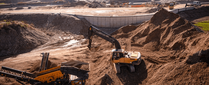 aerial view of a worksite